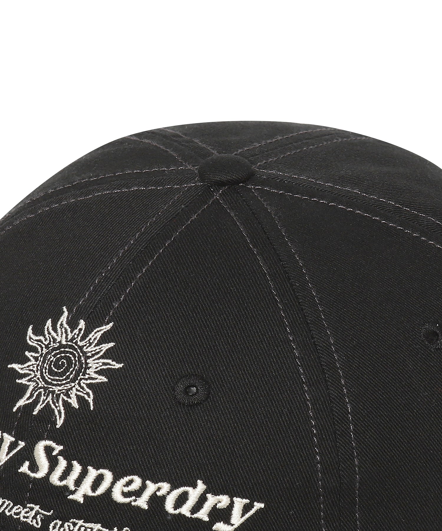 Vintage Embroidery Ball Cap - Black