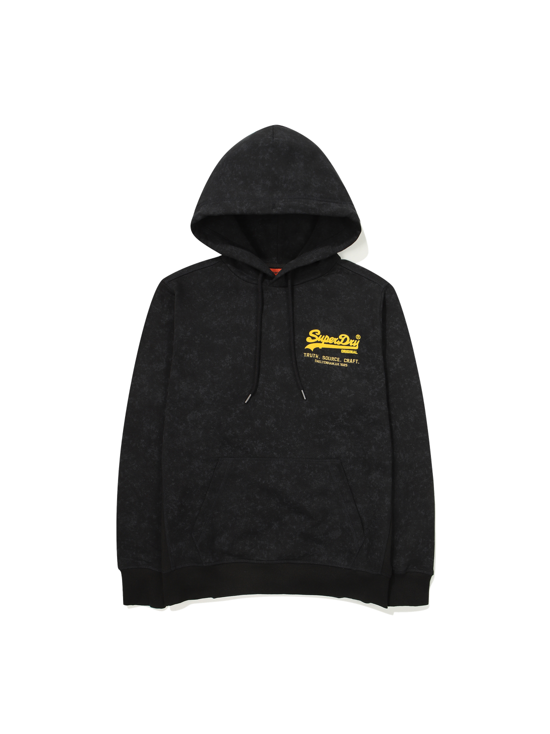 Regular Fit Vintage Small Logo Hoodie - Black