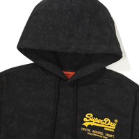 Regular Fit Vintage Small Logo Hoodie - Black