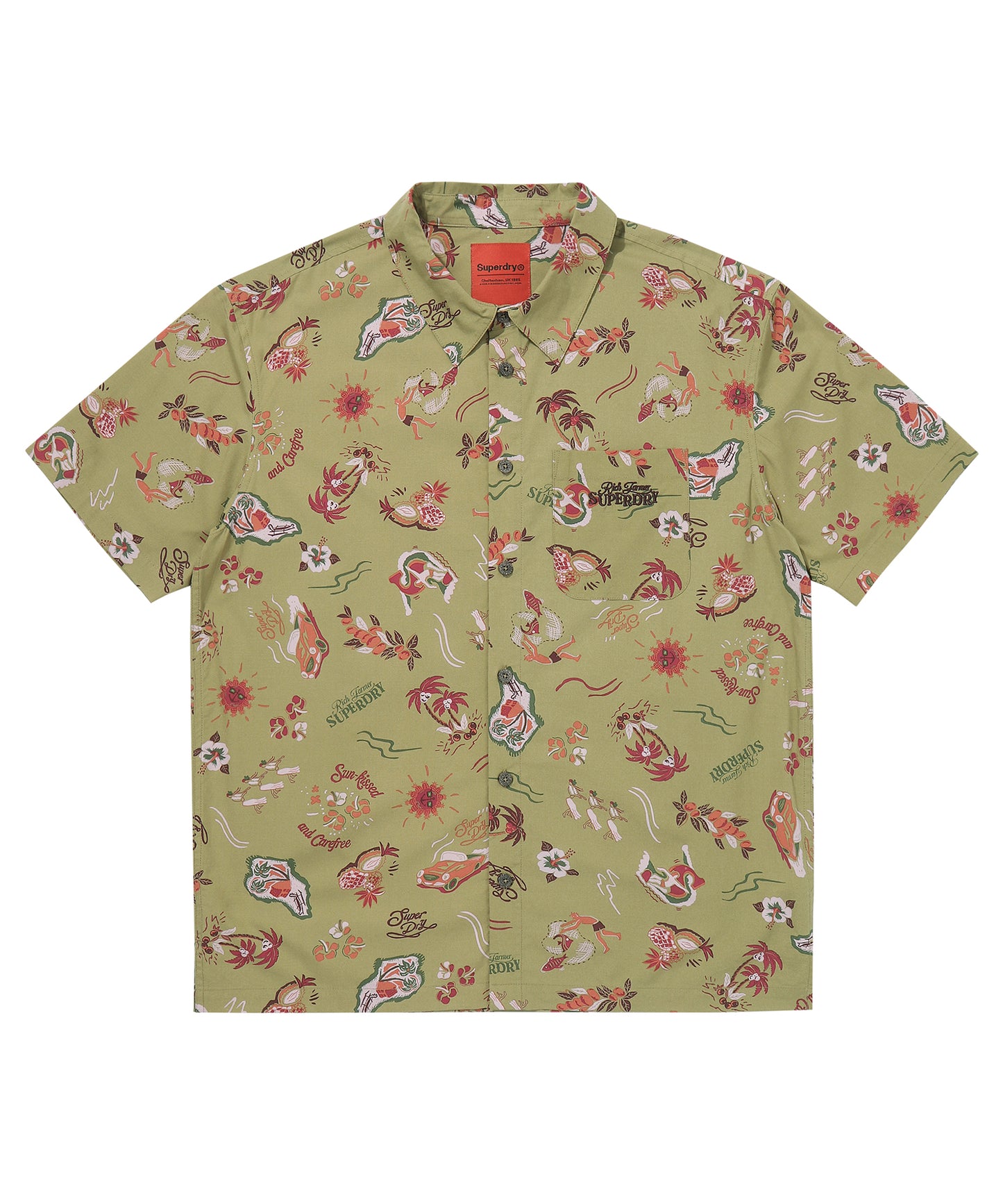 Farm Surf Hawaiian Shirt - Khaki