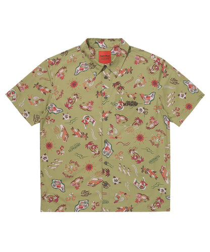 Farm Surf Hawaiian Shirt - Khaki