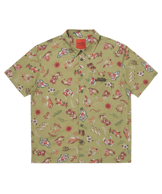 Farm Surf Hawaiian Shirt - Khaki