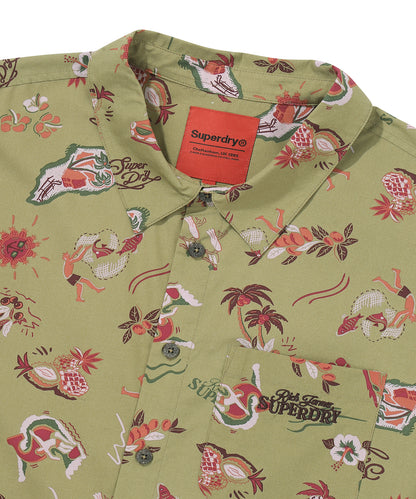 Farm Surf Hawaiian Shirt - Khaki