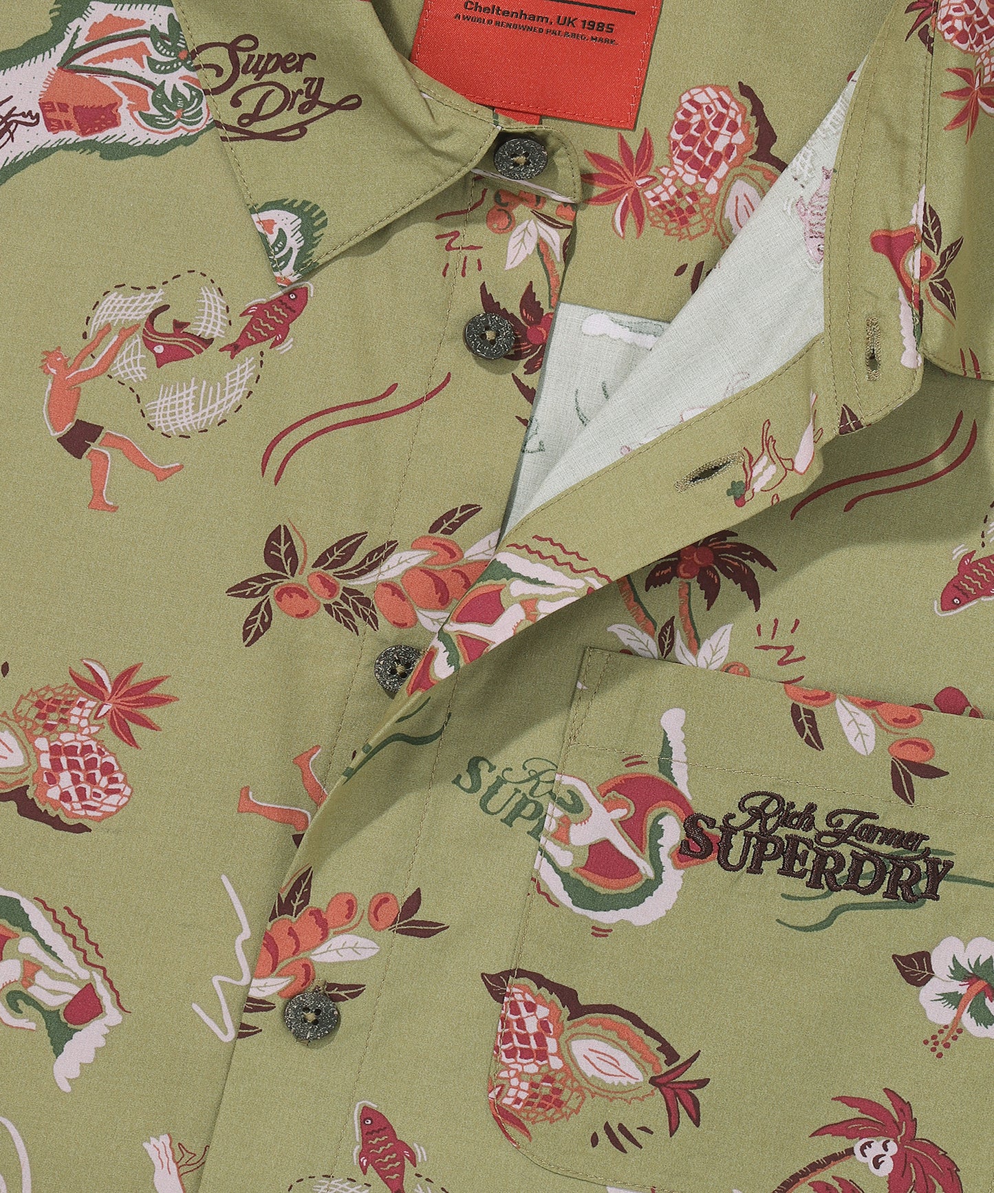 Farm Surf Hawaiian Shirt - Khaki