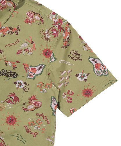 Farm Surf Hawaiian Shirt - Khaki