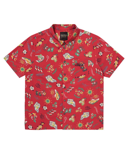 Farm Surf Hawaiian Shirt - Red