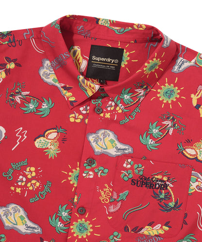 Farm Surf Hawaiian Shirt - Red