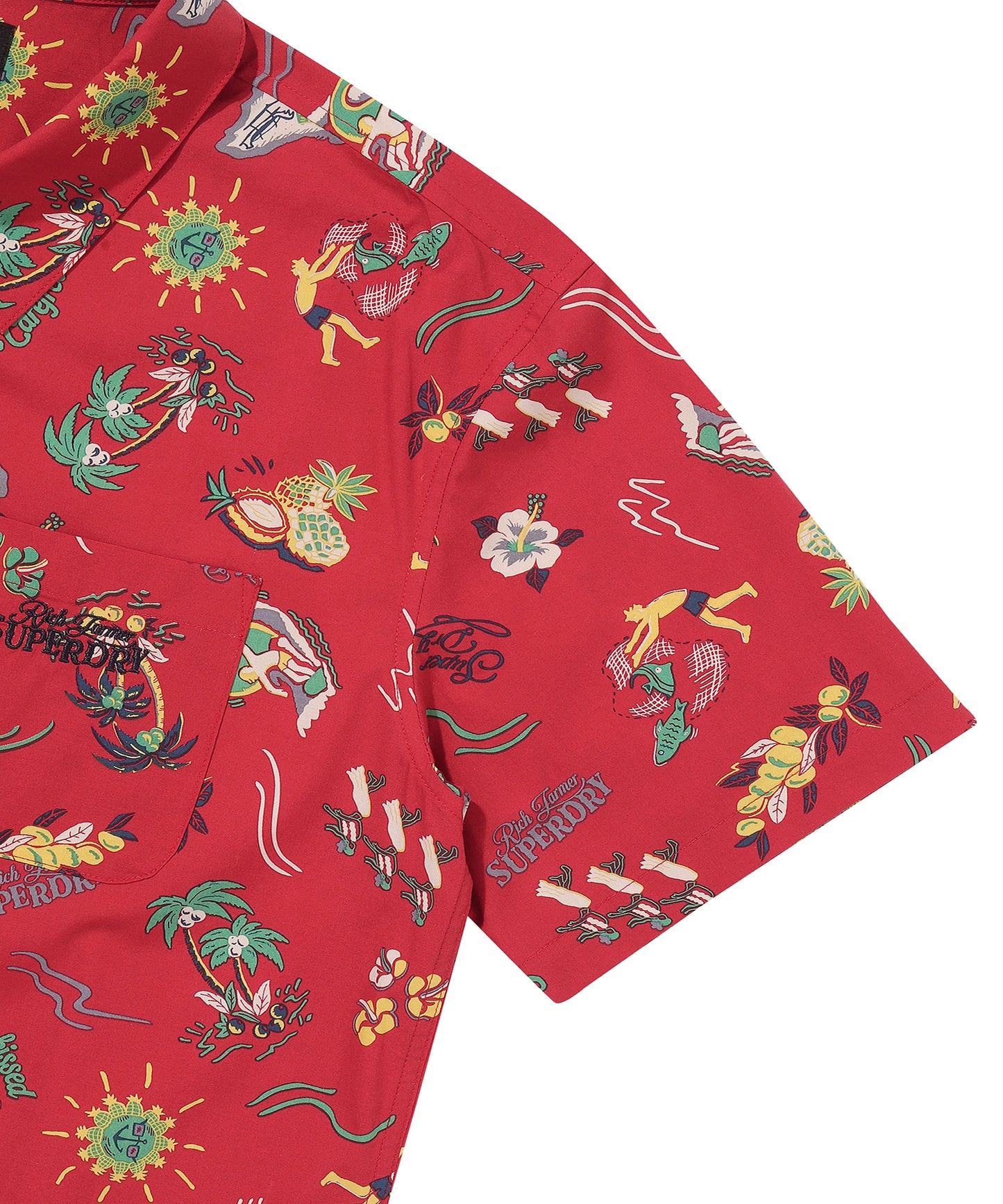 Farm Surf Hawaiian Shirt - Red