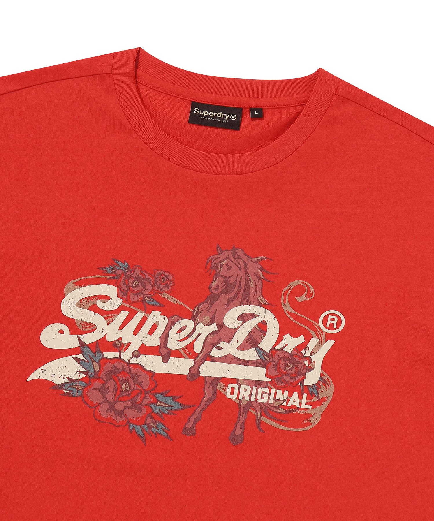 CNY Vintage Logo with Horse Motif Graphic - Red