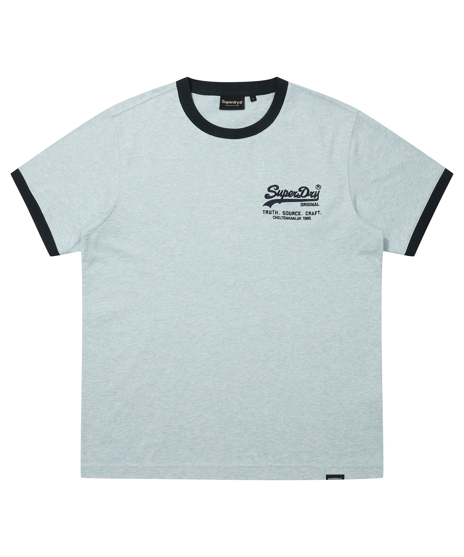Vintage Logo Ringer T-Shirt - M/Skyblue