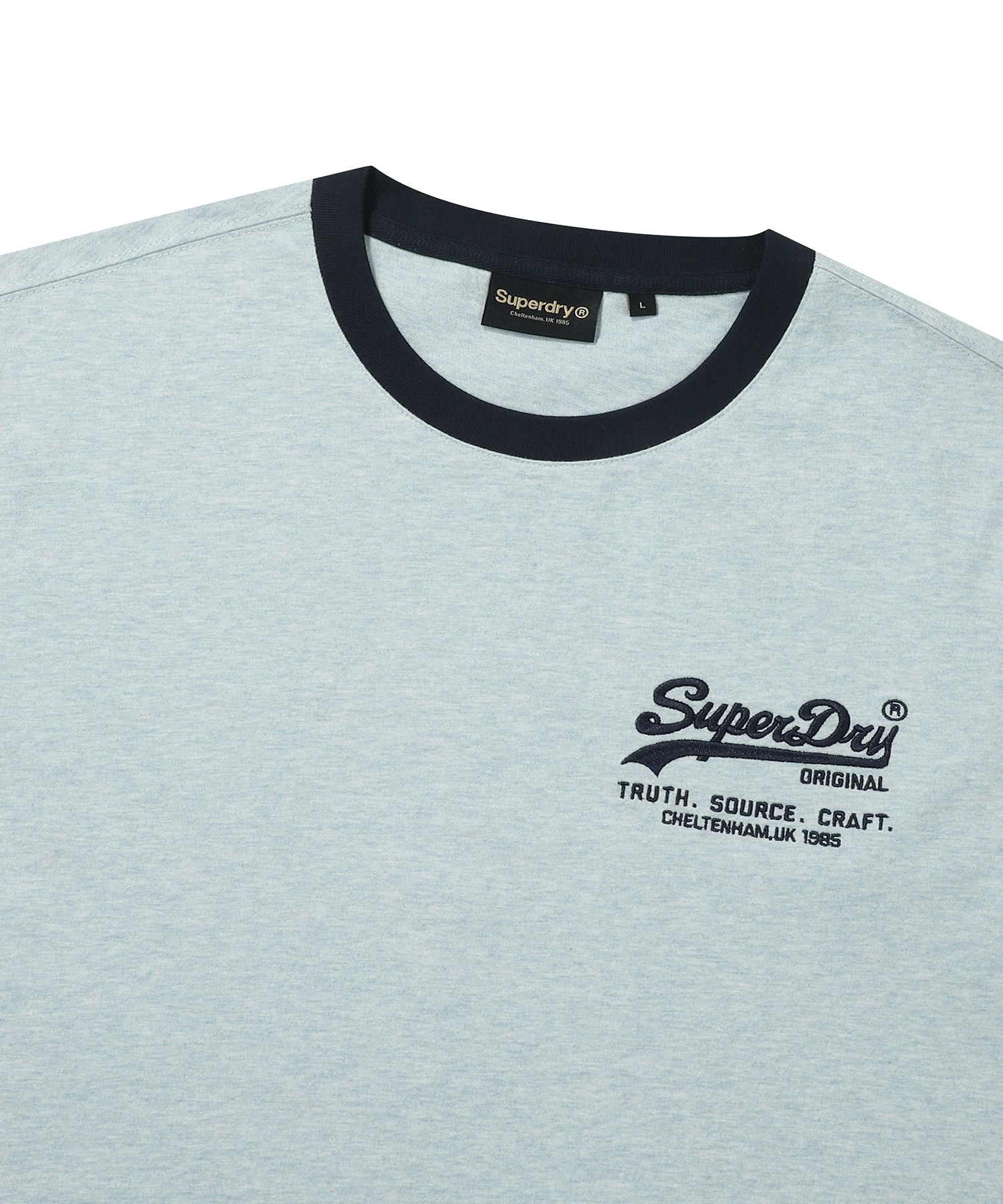 Vintage Logo Ringer T-Shirt - M/Skyblue