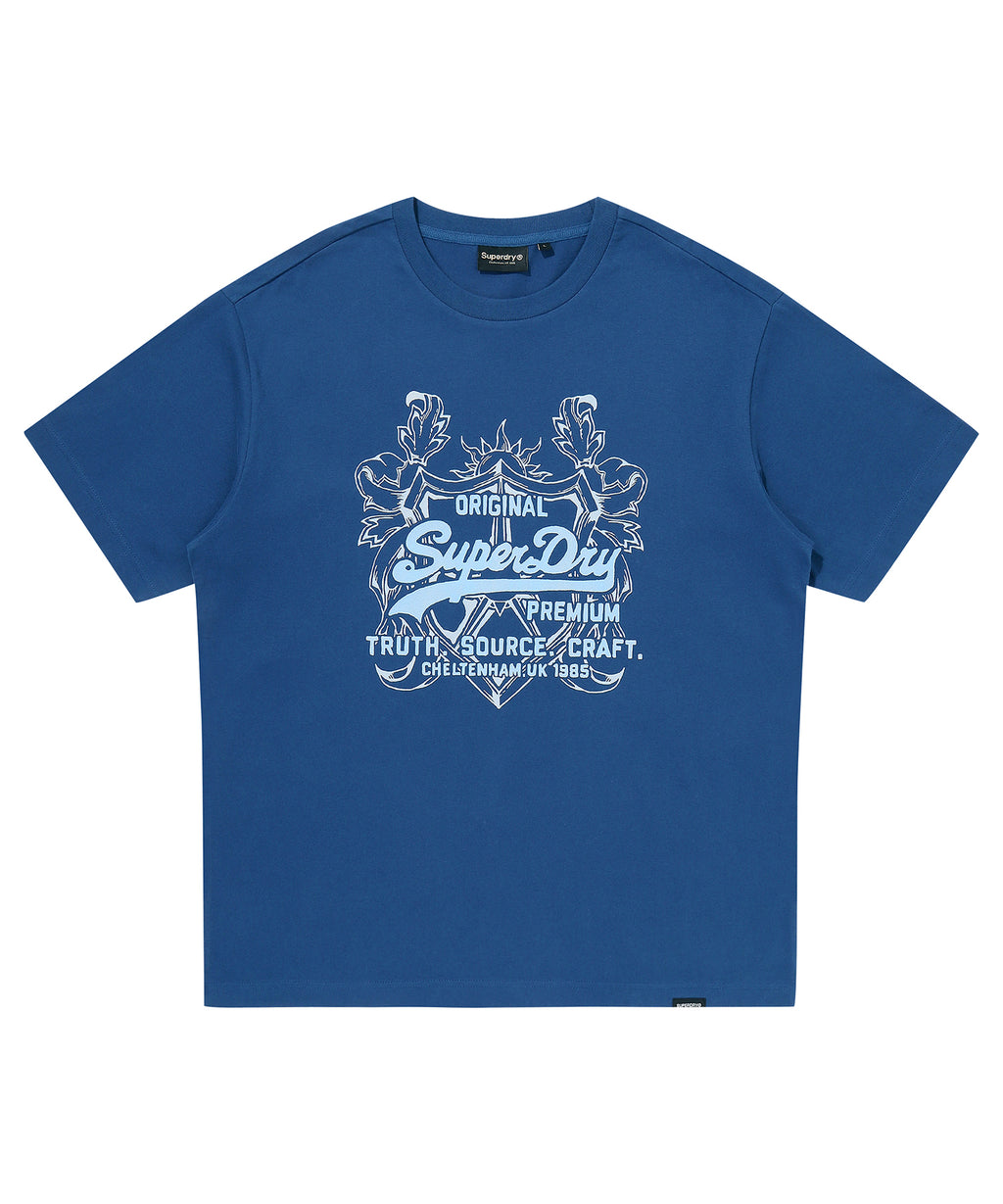 Overlap Graphic T-Shirt - D/Blue
