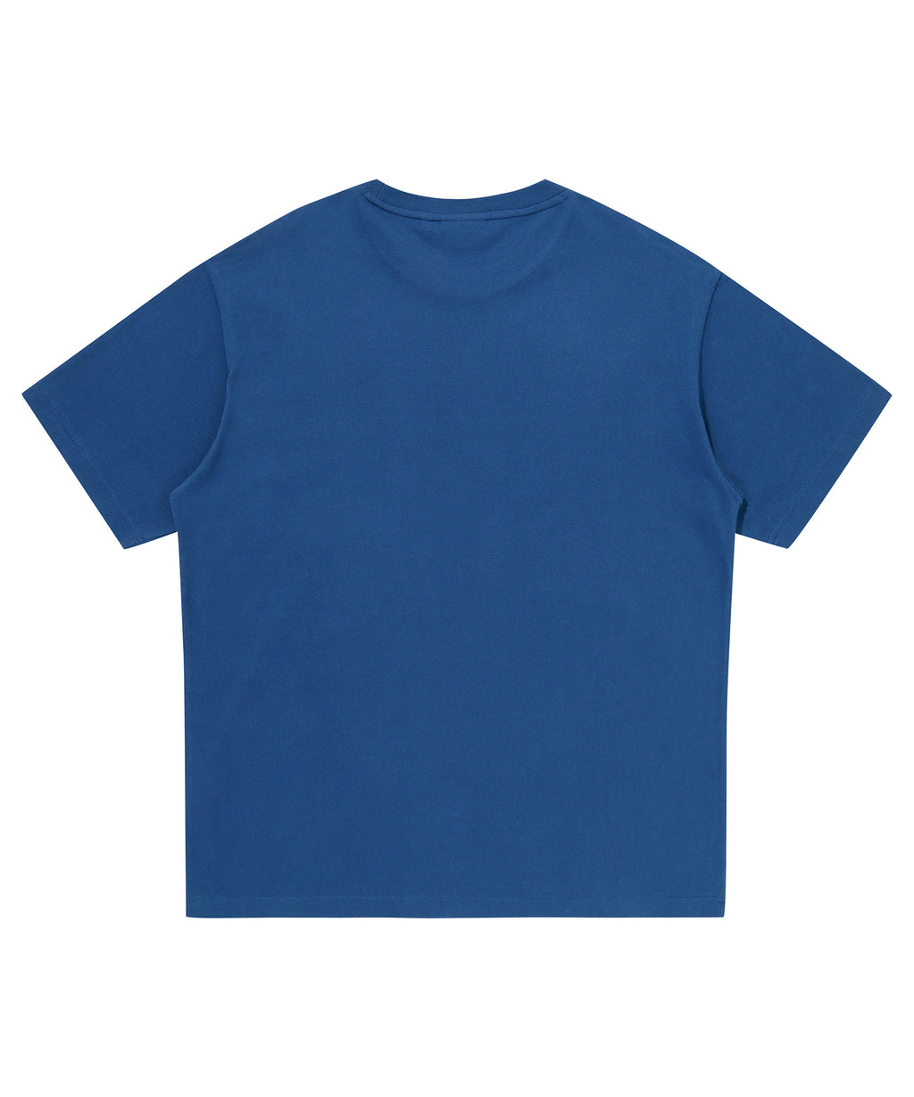 Overlap Graphic T-Shirt - D/Blue