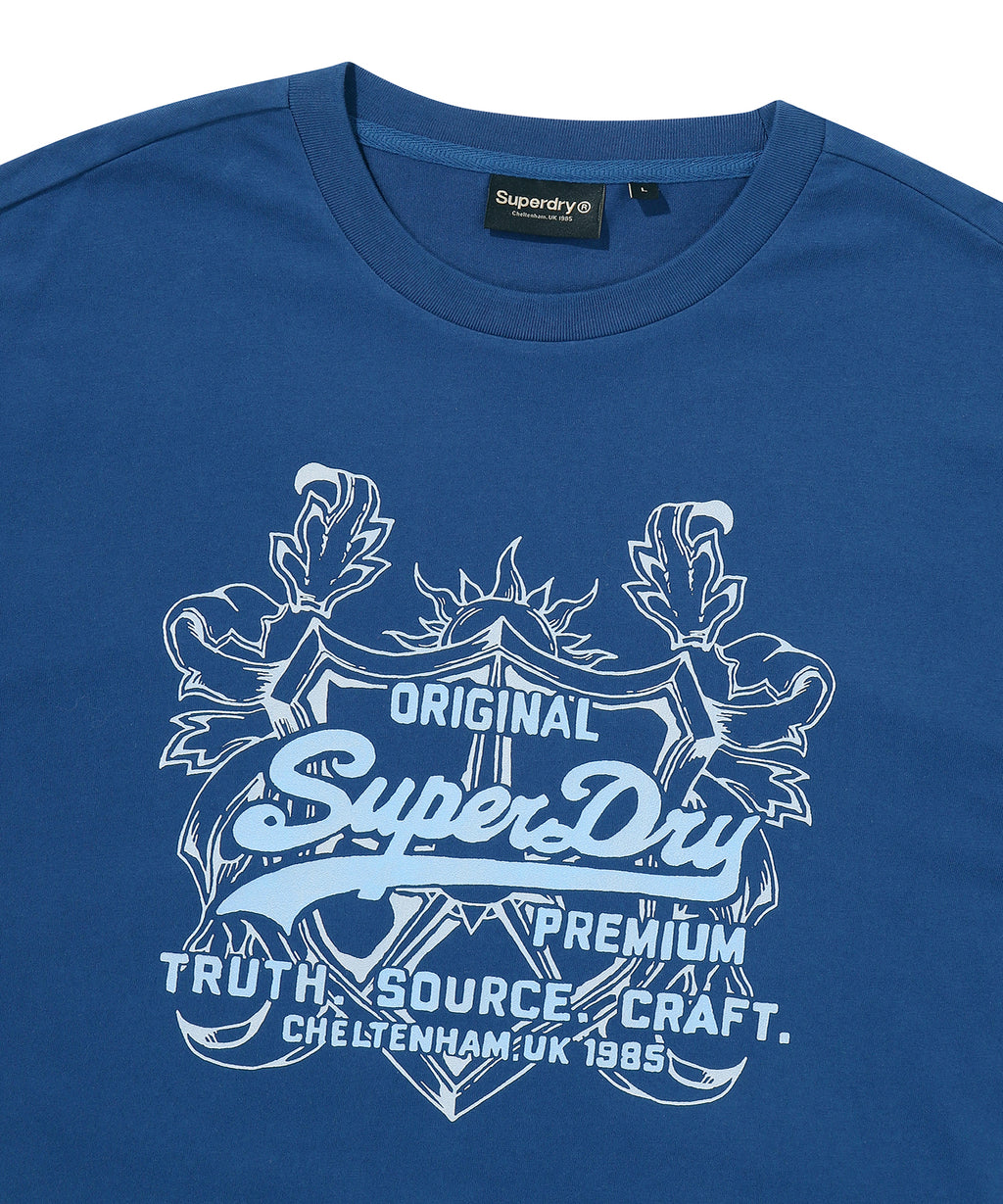 Overlap Graphic T-Shirt - D/Blue