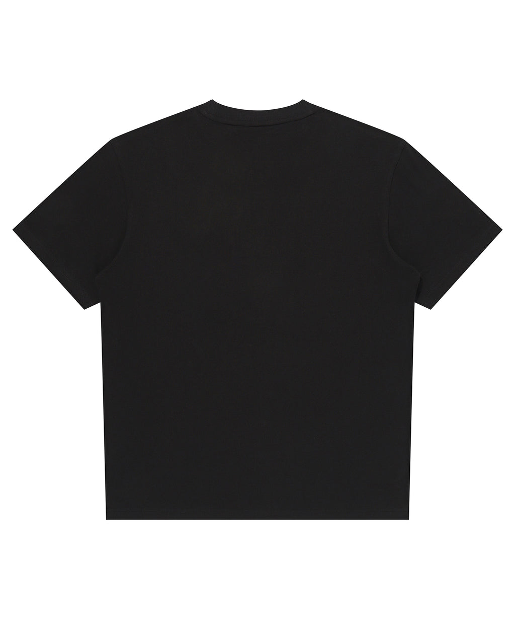 Black t-shirt on a white background
