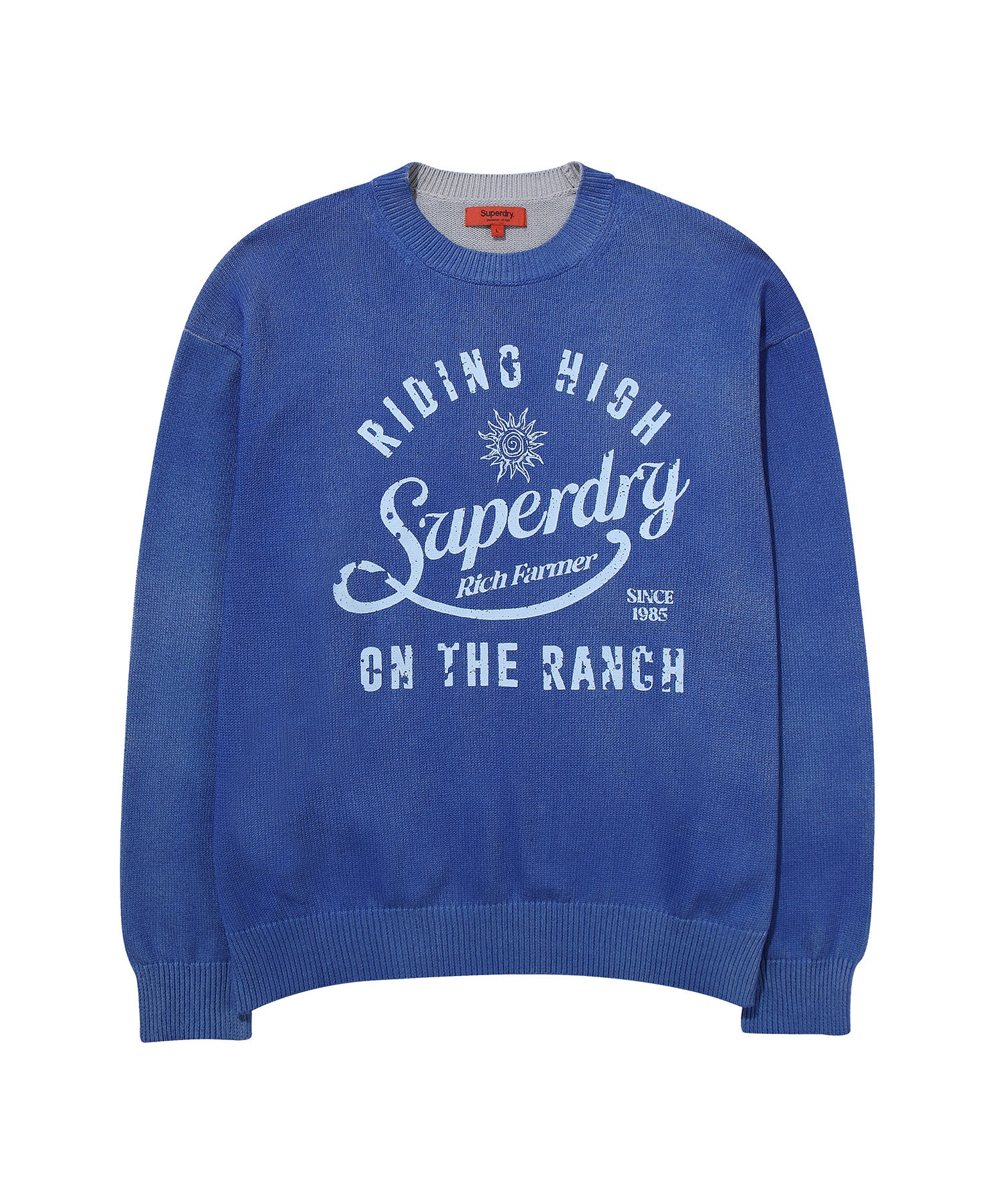 Cotton Washerble Sweater - D/Blue