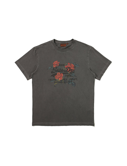 Regular Fit 1985 Flower Half T-Shirts-1 - D/Grey