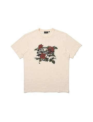 Regular Fit 1985 Flower Half T-Shirts-1 - Ivory