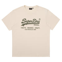 Regular Fit Vintage Big Logo Half T-Shirts - Ivory