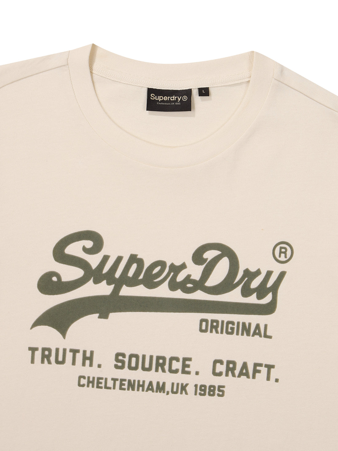 Regular Fit Vintage Big Logo Half T-Shirts - Ivory