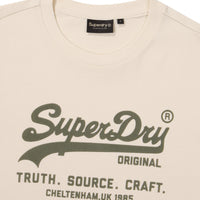 Regular Fit Vintage Big Logo Half T-Shirts - Ivory