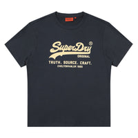 Regular Fit Vintage Big Logo Half T-Shirts - Navy