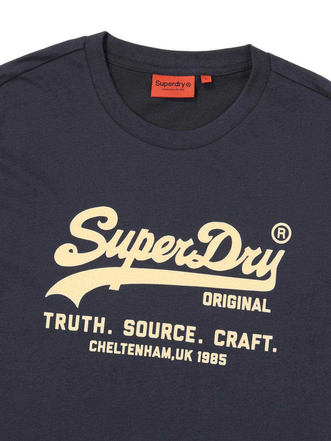 Regular Fit Vintage Big Logo Half T-Shirts - Navy