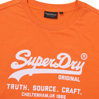 Regular Fit Vintage Big Logo Half T-Shirts - Orange