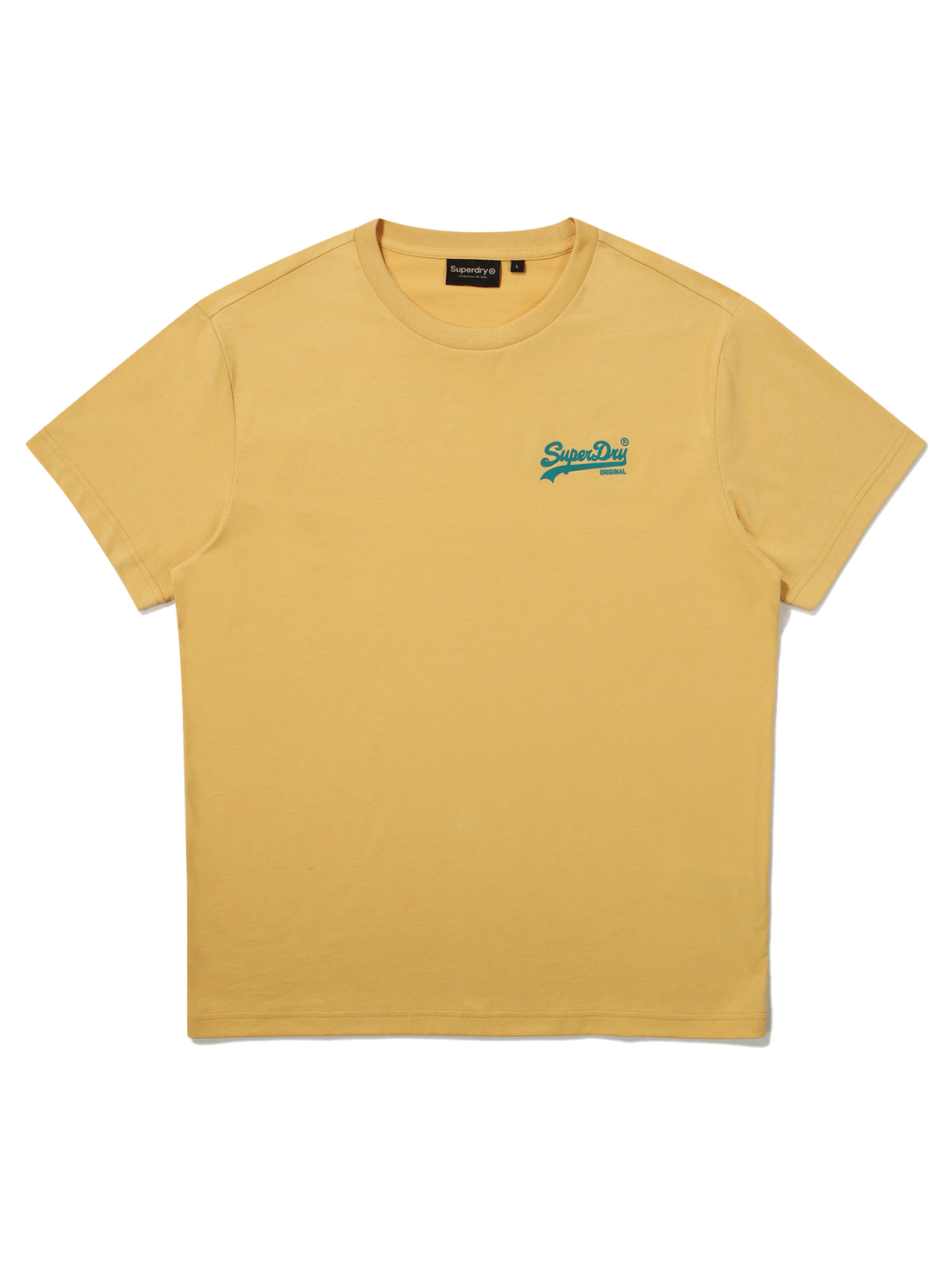 Regular Fit Heritage Double Logo Half T-Shirts - Mustard