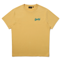 Regular Fit Heritage Double Logo Half T-Shirts - Mustard