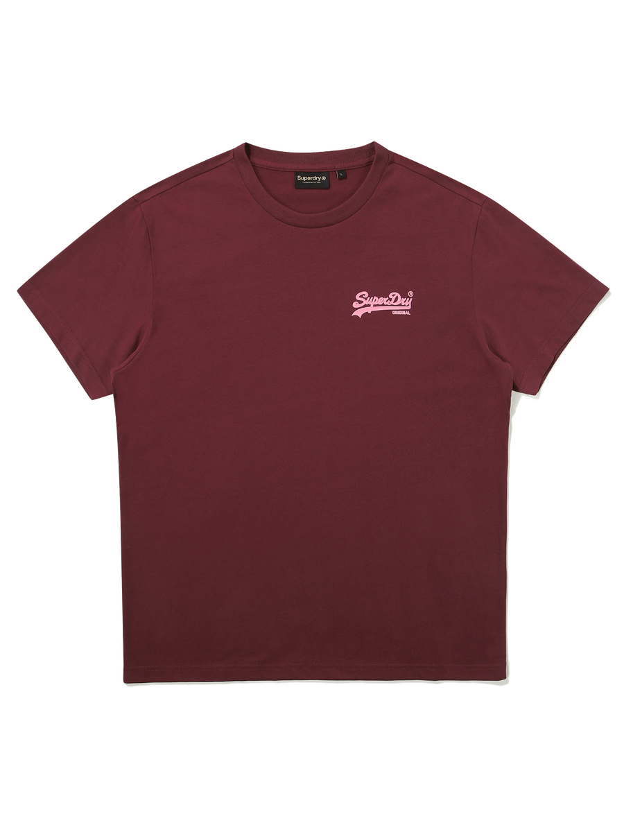 Regular Fit Heritage Double Logo Half T-Shirts - Wine