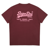 Regular Fit Heritage Double Logo Half T-Shirts - Wine