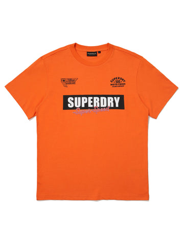 Regular Fit Motor Half T-Shirt - Orange