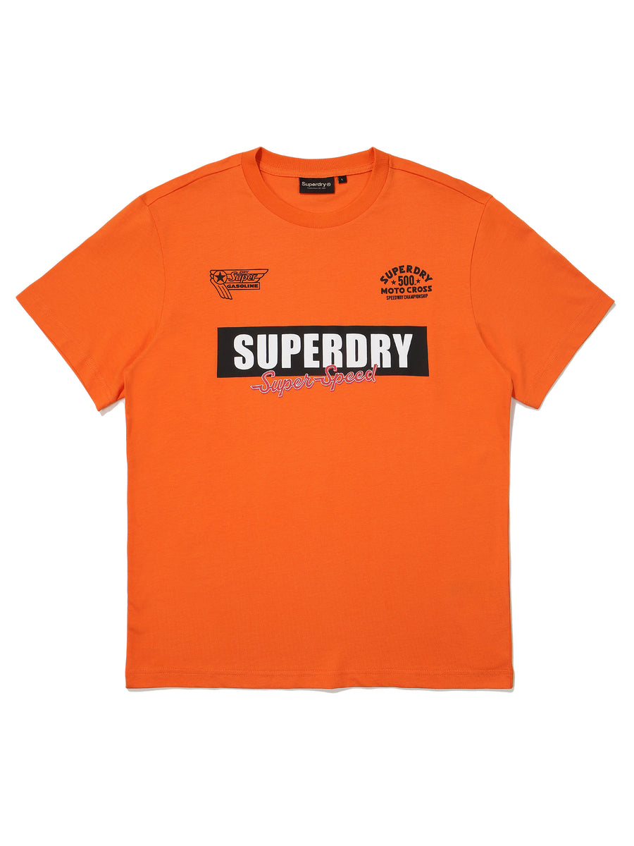 Regular Fit Motor Half T-Shirt - Orange