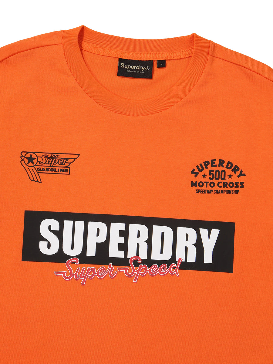 Regular Fit Motor Half T-Shirt - Orange