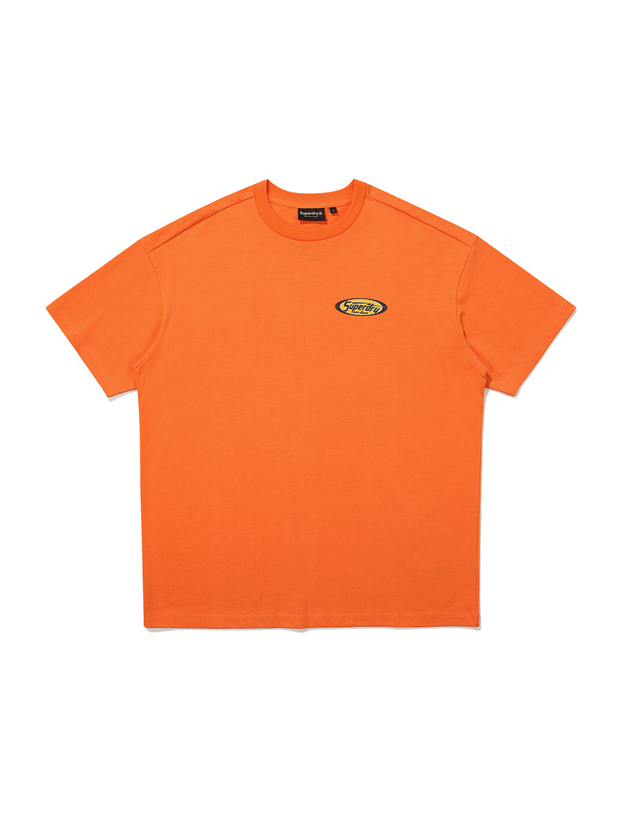 Over Fit Motor Clube Half T-Shirt - Orange