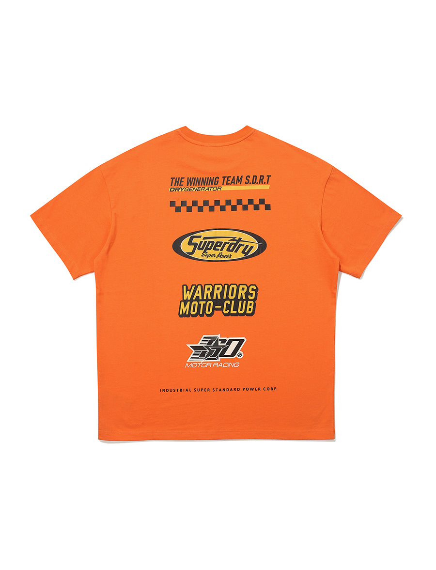 Over Fit Motor Clube Half T-Shirt - Orange