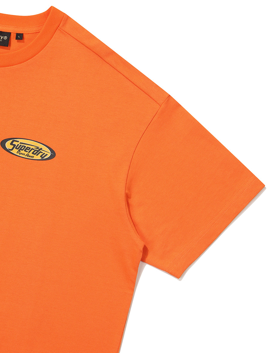 Over Fit Motor Clube Half T-Shirt - Orange