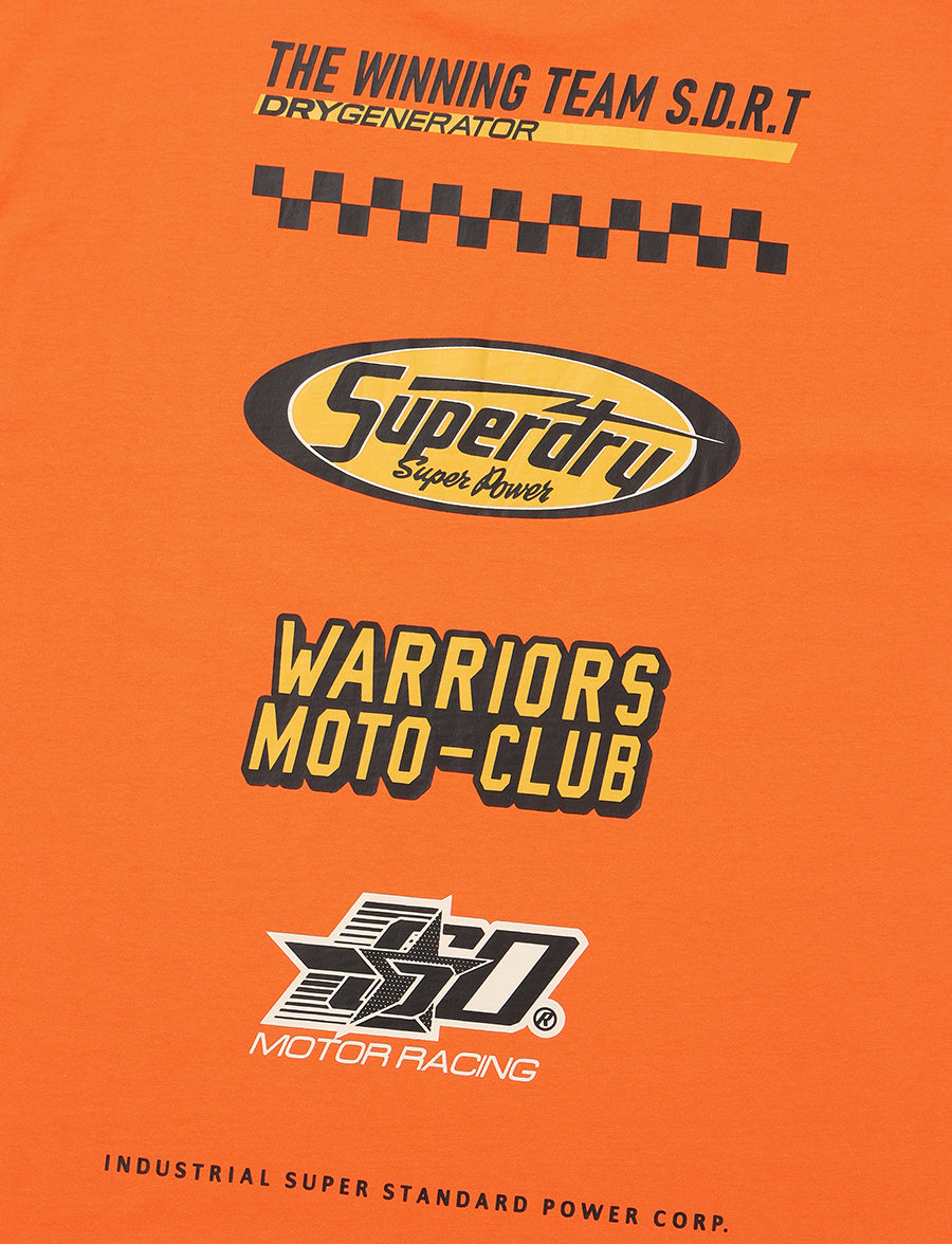 Over Fit Motor Clube Half T-Shirt - Orange