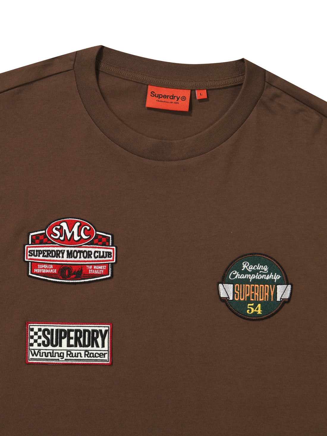 Semi-Over Fit Racer Half T-Shirts - Brown