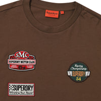 Semi-Over Fit Racer Half T-Shirts - Brown