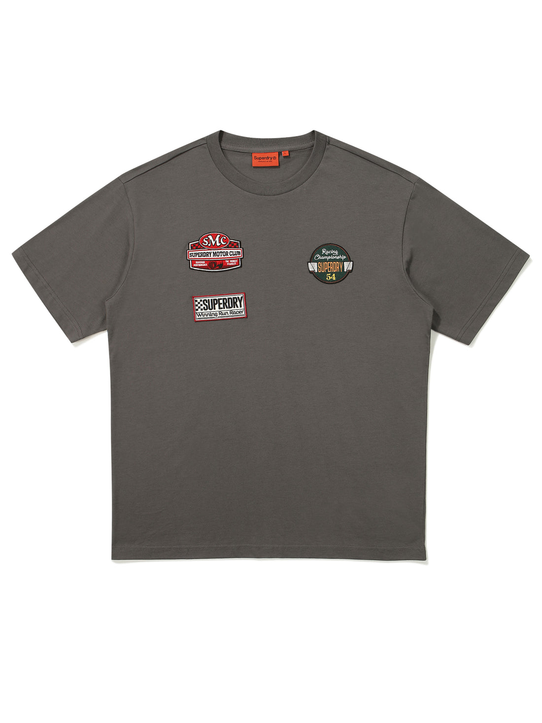 Semi-Over Fit Racer Half T-Shirt - D/Grey