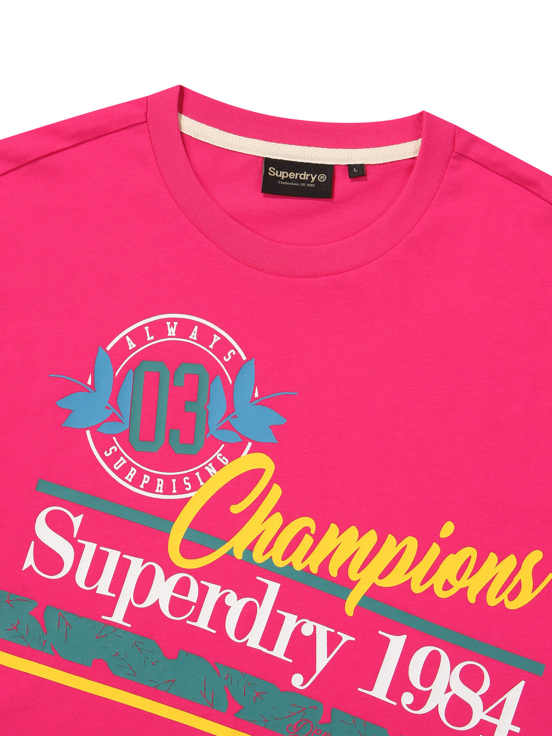 Semi-Over Fit Campions Half T-Shirt - Pink