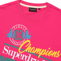 Semi-Over Fit Campions Half T-Shirt - Pink