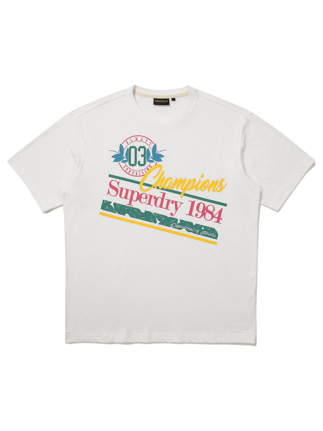 Semi-Over Fit Champions Half T-Shirts - White