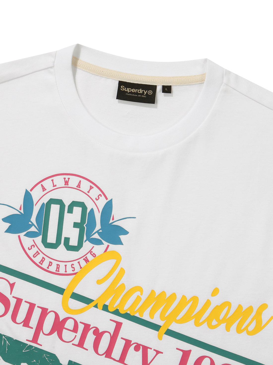 Semi-Over Fit Champions Half T-Shirts - White