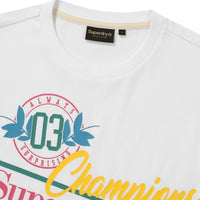 Semi-Over Fit Champions Half T-Shirts - White