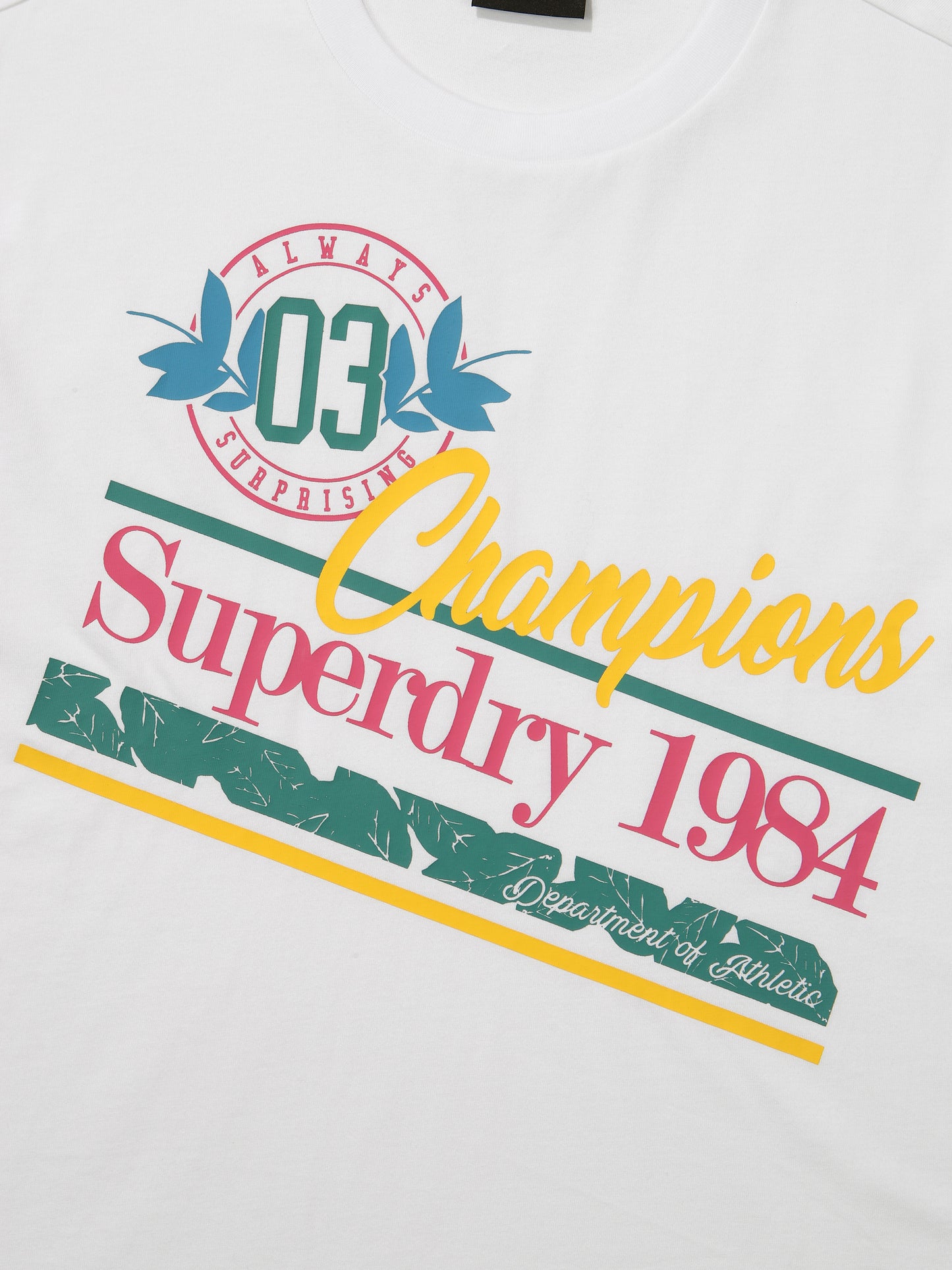 Semi-Over Fit Champions Half T-Shirts - White