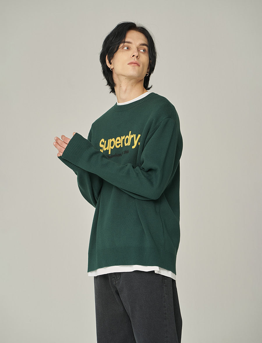 Semi-Over Fit Core Big Logo Long Sleeve - Black