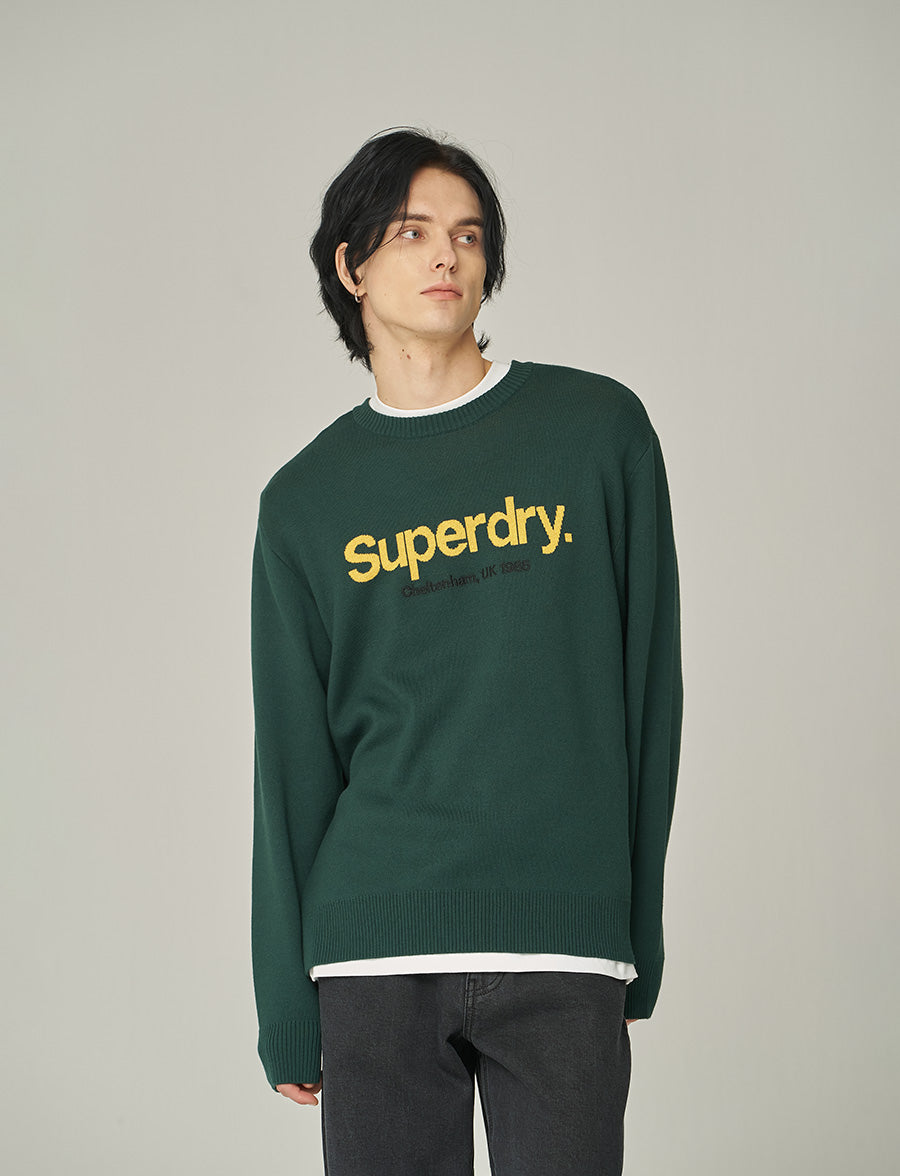 Semi-Over Fit Core Big Logo Long Sleeve - Black